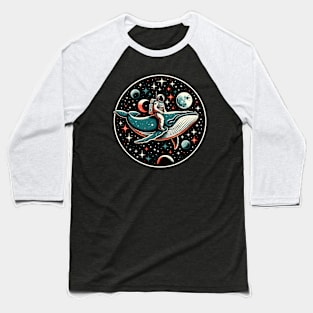 Astronaut riding a whale in outer space Baseball T-Shirt